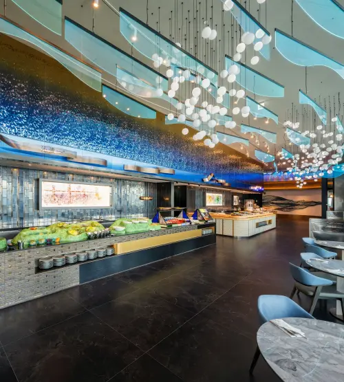 ▲饗 A Joy海區餐檯，未來餐飲體驗將化為一場展覽。（圖／饗賓集團feastogether.com.tw）