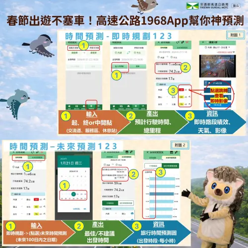 ▲高公局建議，出門前可以下載 「高速公路1968」App 查詢即時路況。（圖／高速公路局）