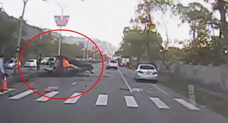 ▲花蓮24歲憲兵自撞身亡。（圖／翻攝畫面）