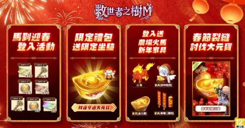 ▲《救世者之樹Ｍ》新春限定活動相當豐富。（圖／遊戲橘子提供）