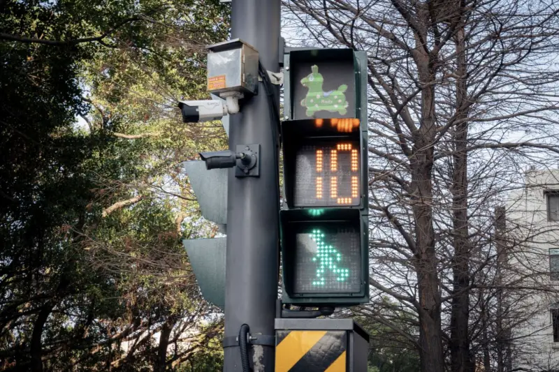 ▲竹市「Rody跳跳馬」現身紅綠燈號誌，用創意守護行人安全。（圖／新竹市政府提供）