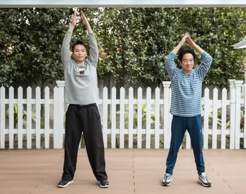 ▲賴清德與李洋做運動。（圖／總統府提供）