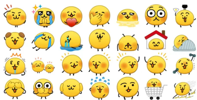 ▲近兩年LINE超人氣免費表情貼被大量使用，昨（9）日 LINE Taiwan 官方社群特別現身正名，這款貼圖「不叫地瓜球」，本名是「表情貼的小傢伙」。（圖／LINE）