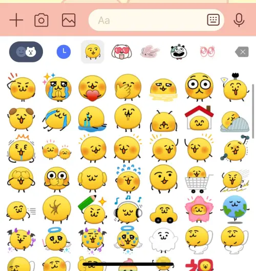 ▲表情貼的小傢伙存活在每個LINE使用者的表情貼區域中。（圖／LINE）