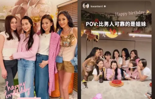 ▲關穎（左圖右1）分享與曾馨瑩（左圖左1）等人合照，被發現兩人身上穿搭都非常高價。（圖／關穎IG@kwanterri）