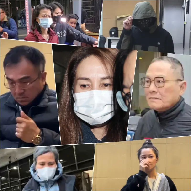▲立委高金素梅（中）涉貪等３大案分工曝光，金曲歌王Matzka岳父、高金助理張俊傑（右中）是關鍵操盤角色並利用女兒雲雅舜（右下）洗錢，高金前助理林怡君（左上）涉及人頭助理費詐領，特助高智偉（右上）、原住民多族群文化交流協會理事長周陳文彬（左中）涉及補助款詐領，蘭嶼鄉代呂俠（左下）涉及湊人頭輸入快篩試劑。（圖／NOWNEWS攝影中心）
