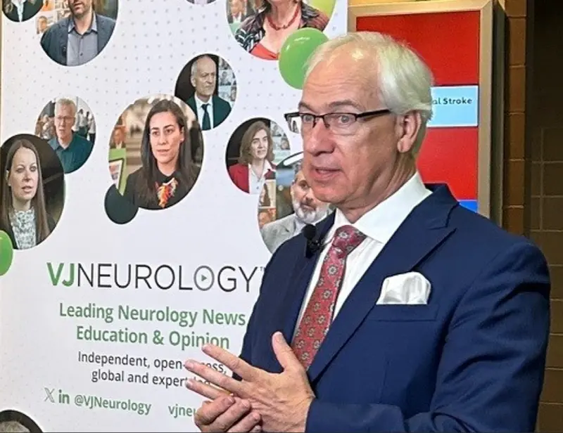 ▲順藥LT3001臨床收案醫師Dr. Thomas Devlin 於ISC閉幕會議後接受外媒專訪。（圖／順藥提供）