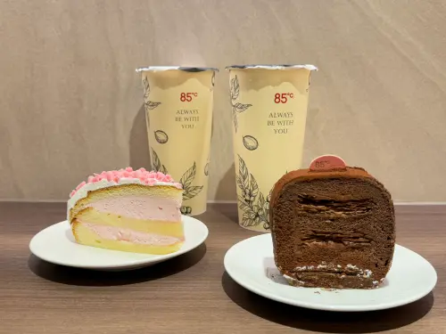 ▲85度C情人節套餐「切片蛋糕＋珍奶」99元。（圖／85度C 85cafe.com）