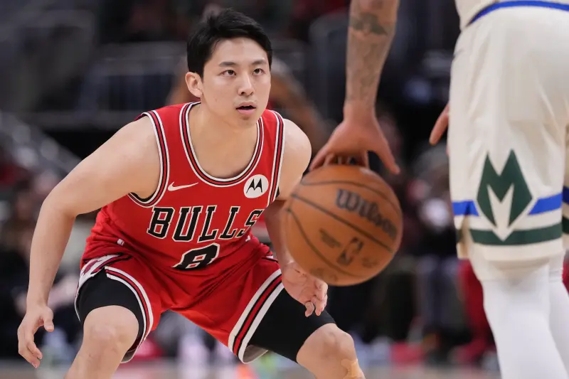 ▲代表溫迪城市公牛隊（Windy City Bulls）出賽的河村勇輝，在對陣大急流城黃金隊（Grand Rapids Gold）的比賽中大顯神威，全場狂飆34分、16助攻與8籃板，三項數據皆創下旅美生涯新高，震撼全場。（圖／美聯社／達志影像）