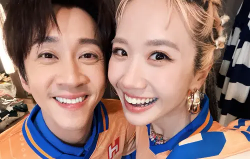 ▲陳漢典（左）聽到董事長承諾，連忙表示要讓孩子出生之後叫乾爹。（圖／翻攝自Lulu 黃路梓茵臉書）