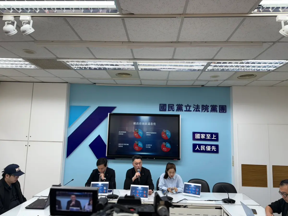 ▲國民黨立院黨團上午開記者會，僅4成民眾支持1.25兆國防預算。（圖／何哲欣攝，2026.02.13）