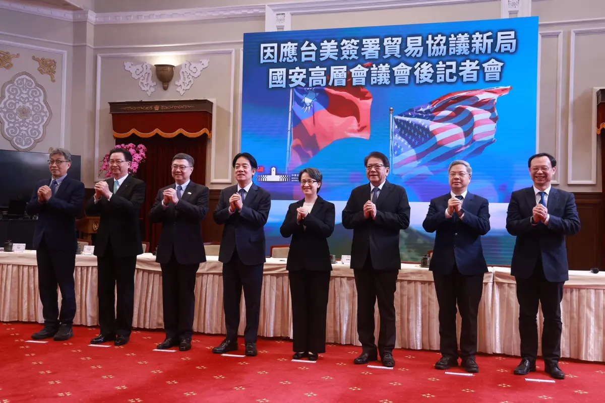 ▲因應台美簽署貿易協議新局，國安高層會議會後記者會。（圖／記者葉政勳攝，2026.02.13）