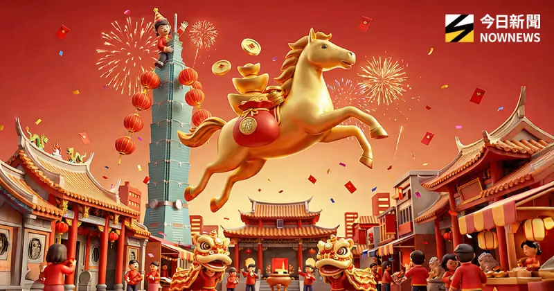 ▲2026新年快樂！小年夜先備好「新年快樂圖片、馬年吉祥話、過年貼圖」，春節祝福親友一鍵送幸福。（圖／NOWNEWS社群中心製作）