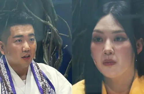 ▲《天機試煉場》天命道士（左）為了傳遞神明的訊息才選擇雪花當對決的對象。（圖／翻攝自Disney+）