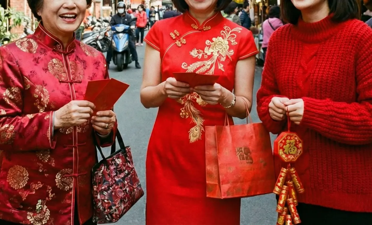 ▲過年時認為穿紅色會帶來好運，但2026正逢丙午赤馬年，命理專家小孟老師建議3生肖「馬、豬、鼠」少穿紅色，根據不同生肖建議改穿淺紅色、粉紅色、亮白色、水藍色或橘色。（圖／Gemini生成／記者陳雅雲監製）