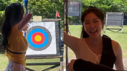 ▲安芝儇數度命中靶心和氣球，射箭技術神準。（圖／안지현 IG＠wlgus2qh）