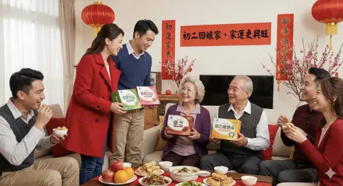▲初二回娘家可選擇保健食品作為新年贈禮，祝福家人健康平安。（圖／AI製圖、記者賴禹妡製）