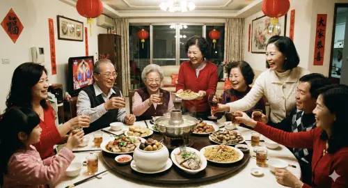 ▲許多人形容媽媽那邊的舅舅、阿姨與外公外婆較為溫暖隨和，過年最期待的就是大年初二回娘家，氣氛輕鬆、相處自然。（示意圖／AI製圖、記者賴禹妡製）