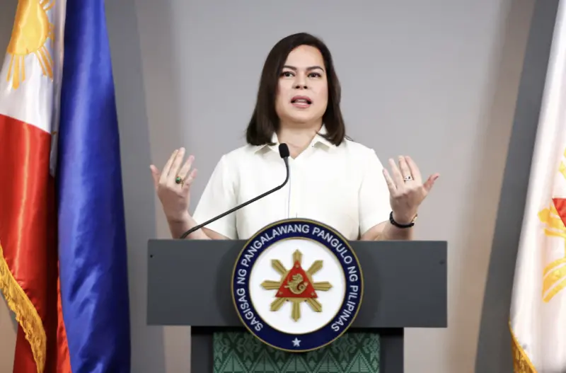 ▲菲律賓副總統莎拉杜特蒂（Sara Duterte）宣布將投入2028年總統選戰，正式與現任總統小馬可仕（Ferdinand Marcos Jr.）攤牌對決。（圖／路透社／達志影像）