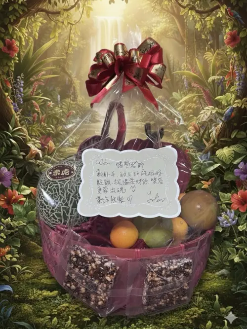 ▲蔡依林寄送年節水果籃給恩師張勝豐，還親筆寫下賀卡祝老師新年快樂。（圖／舞蹈教父勝豐老師IG）