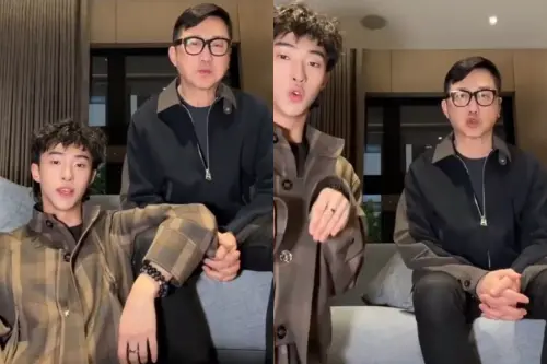 ▲庾澄慶（右）、小哈利合體跟大家拜年，兩人一起模仿鼠、牛、虎、兔、龍、蛇、馬7種動物，父子倆不計形象入鏡、相互鬥嘴，令人莞爾。（圖／En-Li恩利抖音）