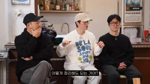 ▲Tablo（中）詢問IVE，該怎麼處理女兒Haru的男友問題。（圖／YouTube@EPIK HIGH）