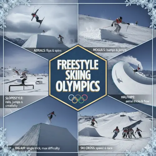 ▲目前冬奧會中的自由式滑雪主要包括六大類型。（圖／Gemini AI生成／記者陳昱慈監製）