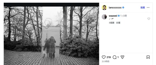 ▲魏如萱（左）小鳥依人男友Ian（右），在留言區留下魔法、戒指貼圖，超級閃。（圖／翻攝自Ian IG@ianccccccc）