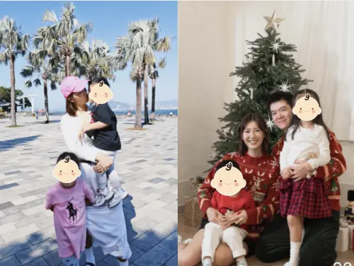 ▲余香凝2021年、2023年接連誕下1子1女，笑稱自己在家時常扮演「黑臉」，家庭生活美滿。（圖／翻攝自余香凝IG）