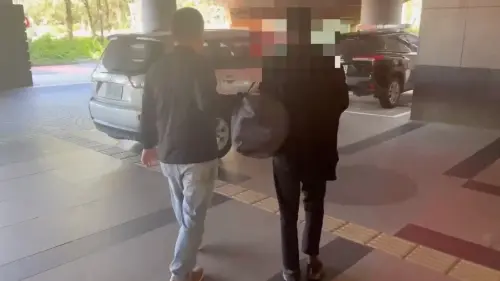 ▲警方於今（23日）上午上午10時35分許在新北市林口區將李男逮捕。（圖／翻攝畫面）