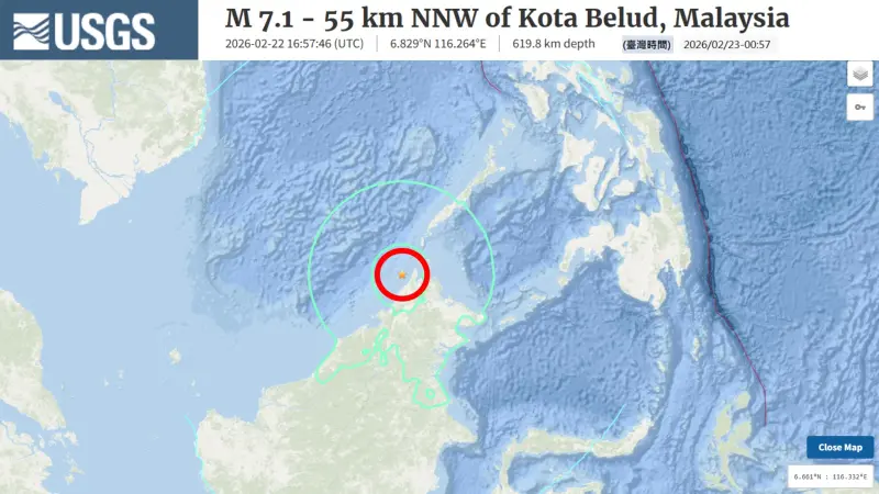 馬來西亞7.1強震！郭鎧紋：全球地震平靜期結束　台灣也要小心了