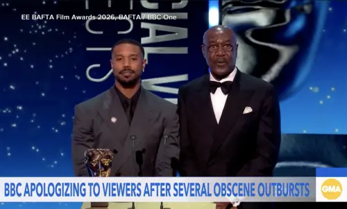 ▲麥可·B·喬丹（左）和戴洛依林多（右）在英國影藝學院電影獎典禮頒獎時，被喊種族歧視字眼，掀起話題風暴。（圖／摘自 Good Morning America YT）