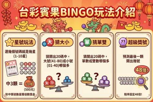 ▲台彩賓果四種玩法一次看，單注25元，是典型以小博大的彩券遊戲。（圖/Gemini AI/記者張嘉哲監製）