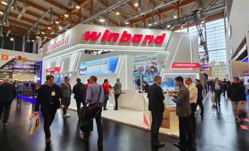 Winbond Electronics holds a booth at an exhibition in Germany. (Facebook, Winbond Electronics)