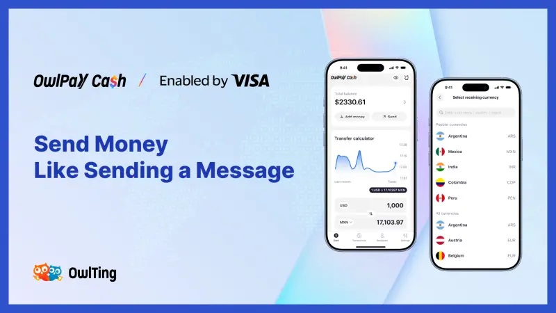 ▲奧丁丁正式在美推出跨境匯款 App「OwlPay Cash」，搶攻全美2300億元匯款商機。（圖╱奧丁丁提供）