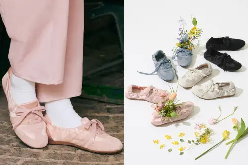 ▲GU 2026年再以「抓褶芭蕾運動鞋」爆紅，顏色更粉嫩適合春夏。（圖／GU gu-global.com）