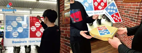 ▲達美樂於2月26日至3月1日期間，凡到全台達美樂親簽即可帶回「骰到6幸運小旗幟」。（圖／達美樂提供www.facebook.com/Dominos.tw）