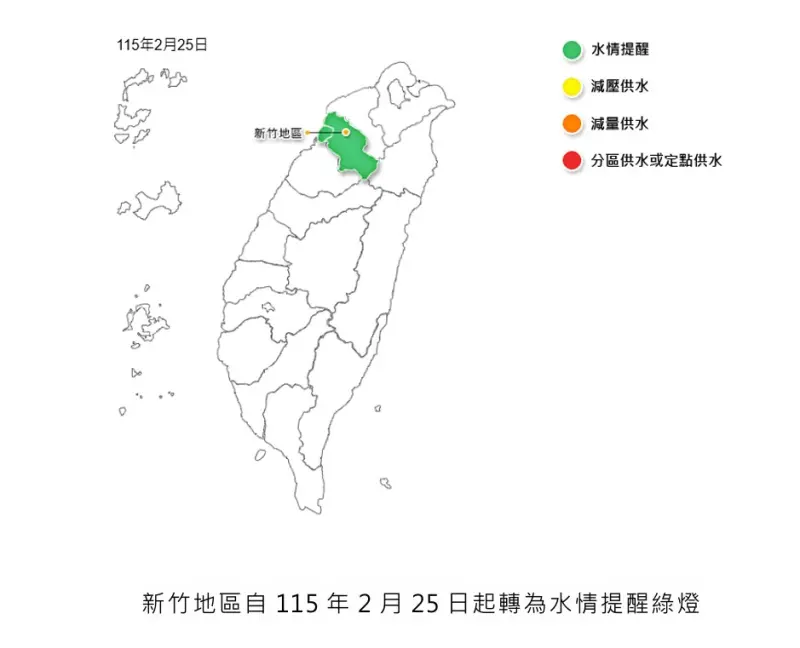 昨天才喊別恐慌　水利署：新竹地區今轉「水情提醒」綠燈