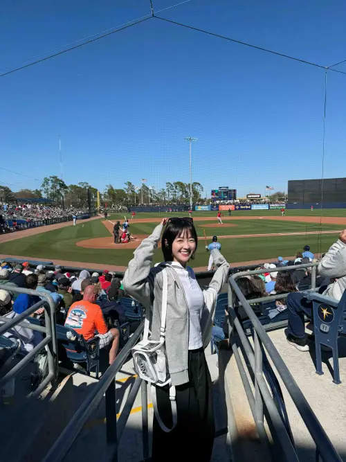 ▲籃籃飛佛羅里達為鄭宗哲加油，逢人就介紹：「He’s from Taiwan！」（圖／籃籃提供）