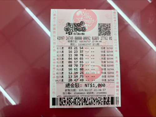 ▲記者在彩券行發現一張被棄置的「三星電選四倍十組」的賓果彩券，發現這張其實有中獎，但被丟在桌上，中獎者差點錯過領回200元。（圖/記者張嘉哲攝）