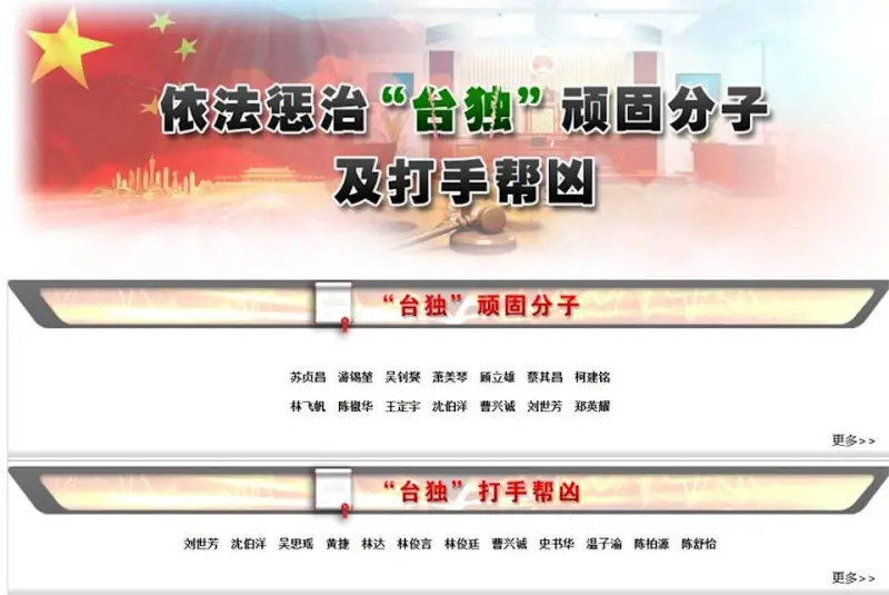    ▲國台辦更新的頁面顯示，台獨頑固分子一共有14人，另外台獨打手幫兇有12人，沈伯洋雙入榜。（圖／國台辦網頁）  