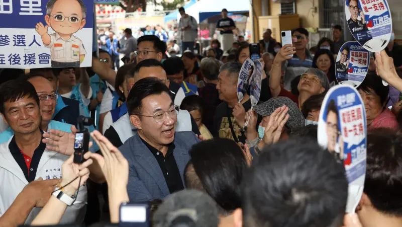    ▲江啟臣今天在本命區豐原舉辦首場見面會，受到熱烈歡迎。（圖／江啟臣提供，2026.03.01）  