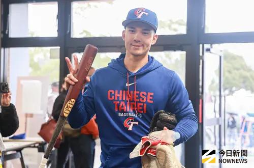 ▲中華隊外野手「費仔」費爾柴德（Stuart Fairchild）有望在今日的第2場官辦熱身賽亮相。（圖／記者葉政勳攝）