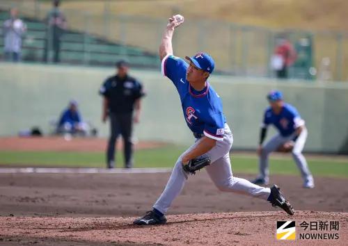 ▲WBC經典賽中華隊首場熱身賽，中繼投手林詩翔面對軟銀二軍繳出一局無失分。（圖／記者葉政勳攝 ,2026.03.03）