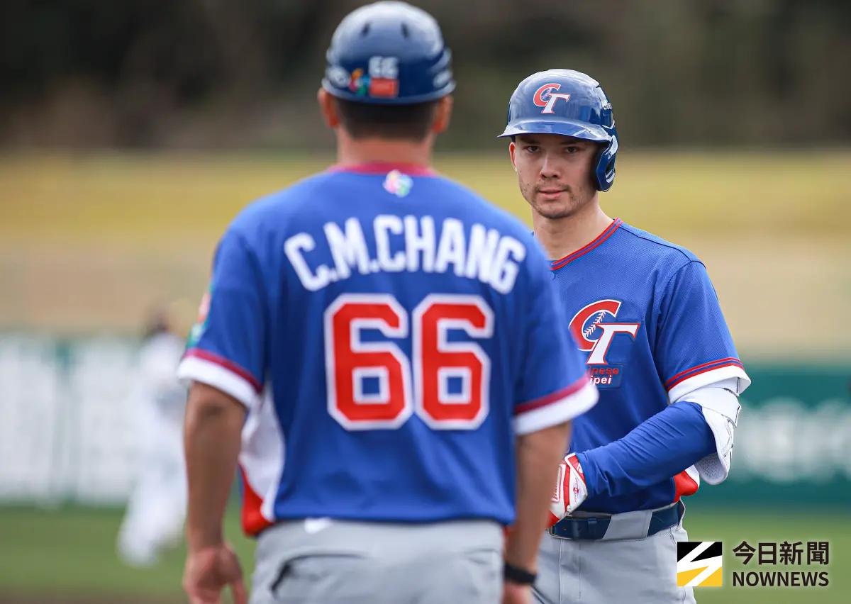 ▲WBC經典賽中華隊首場熱身賽，外野手費爾柴德（Stuart Alexander Fairchild）展現好狀況擊出兩隻安打。（圖／記者葉政勳攝 ,2026.03.03）