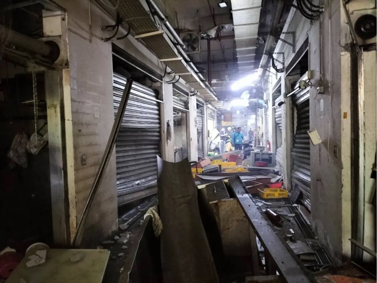 ▲台中建國市場氣爆。（圖／取自羅廷瑋臉書）