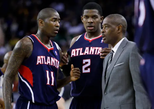 ▲「一代鷹王」強森（Joe Johnson）（中）曾率領老鷹於2005年至2010年，成功擠身東區強權。（圖／美聯社／達志影像）