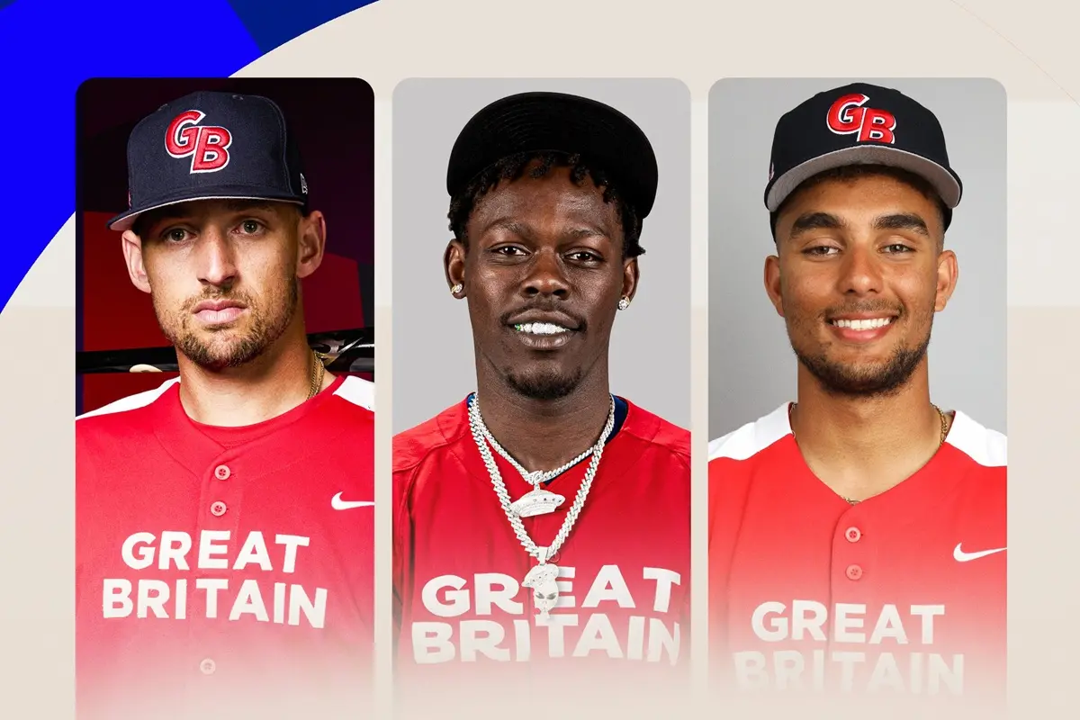 ▲由紐約洋基隊「壞小子」齊森姆（Jazz Chisholm Jr.）領軍的英國代表隊，其球衣設計卻意外在社群媒體上引發如潮水般的負評。（圖／取自World Baseball Classic X／x.com/WBCBaseball）