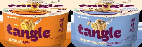 ▲三養義大利麵系列(碗裝)韓國原裝進口，Q彈麵條搭配濃郁醬香，快速加熱即可上桌。清炒蒜頭_蘑菇風味 原價109元，特價89元。（圖／city’super提供）