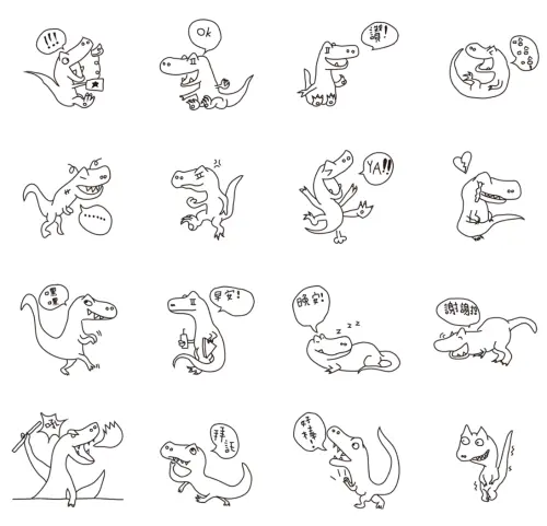 ▲「綺綺的恐龍綺想世界」LINE貼圖時至今日都還有許多人持續使用。（圖／翻攝LINE）